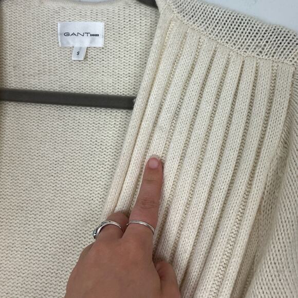 Gant Rugger | Women’s Cream Wrap Cross Front Knit Sweater Wool Cashmere S - Picture 12 of 12